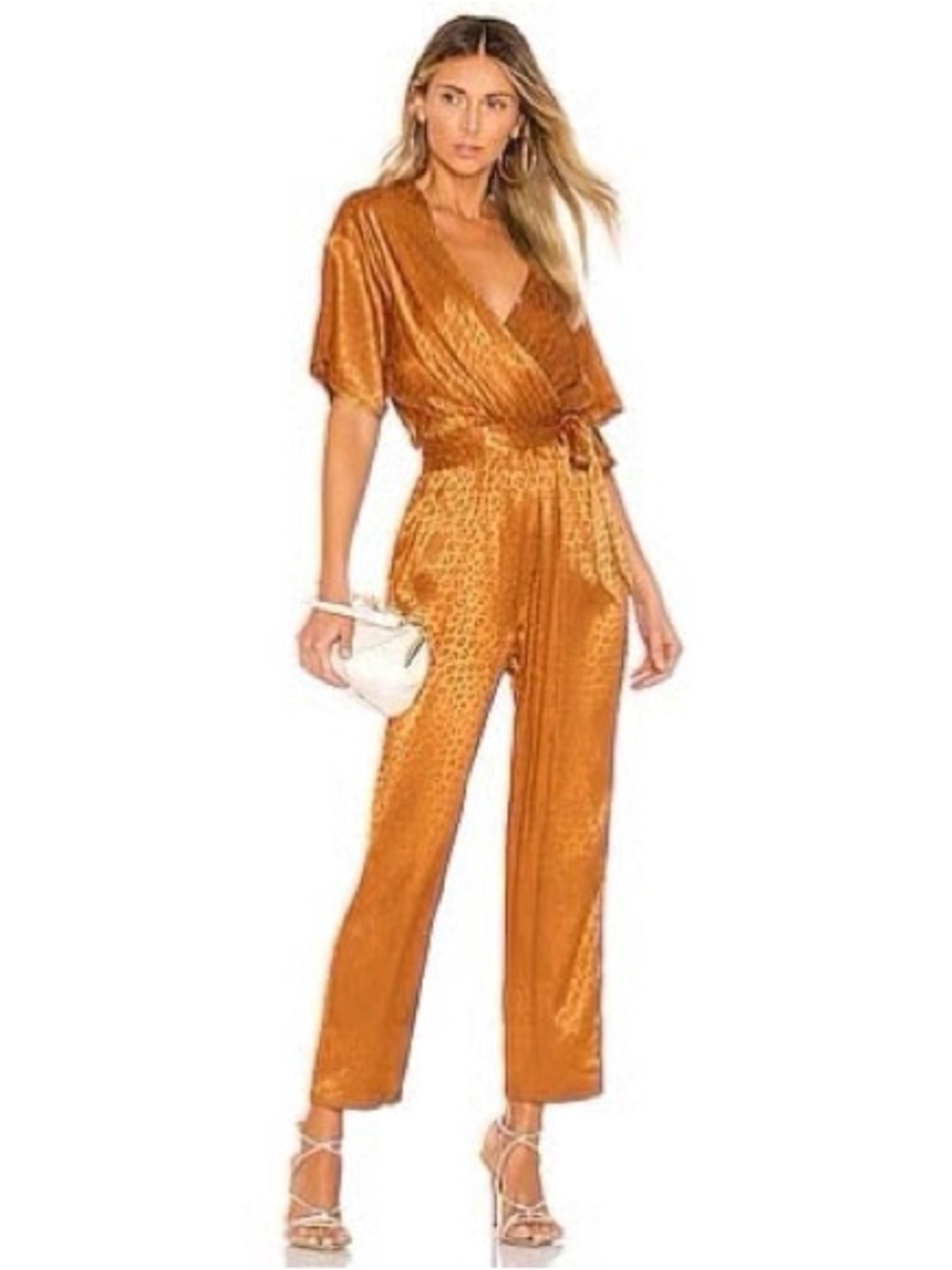Joie Tau Jumpsuit Leopard Print in Gold